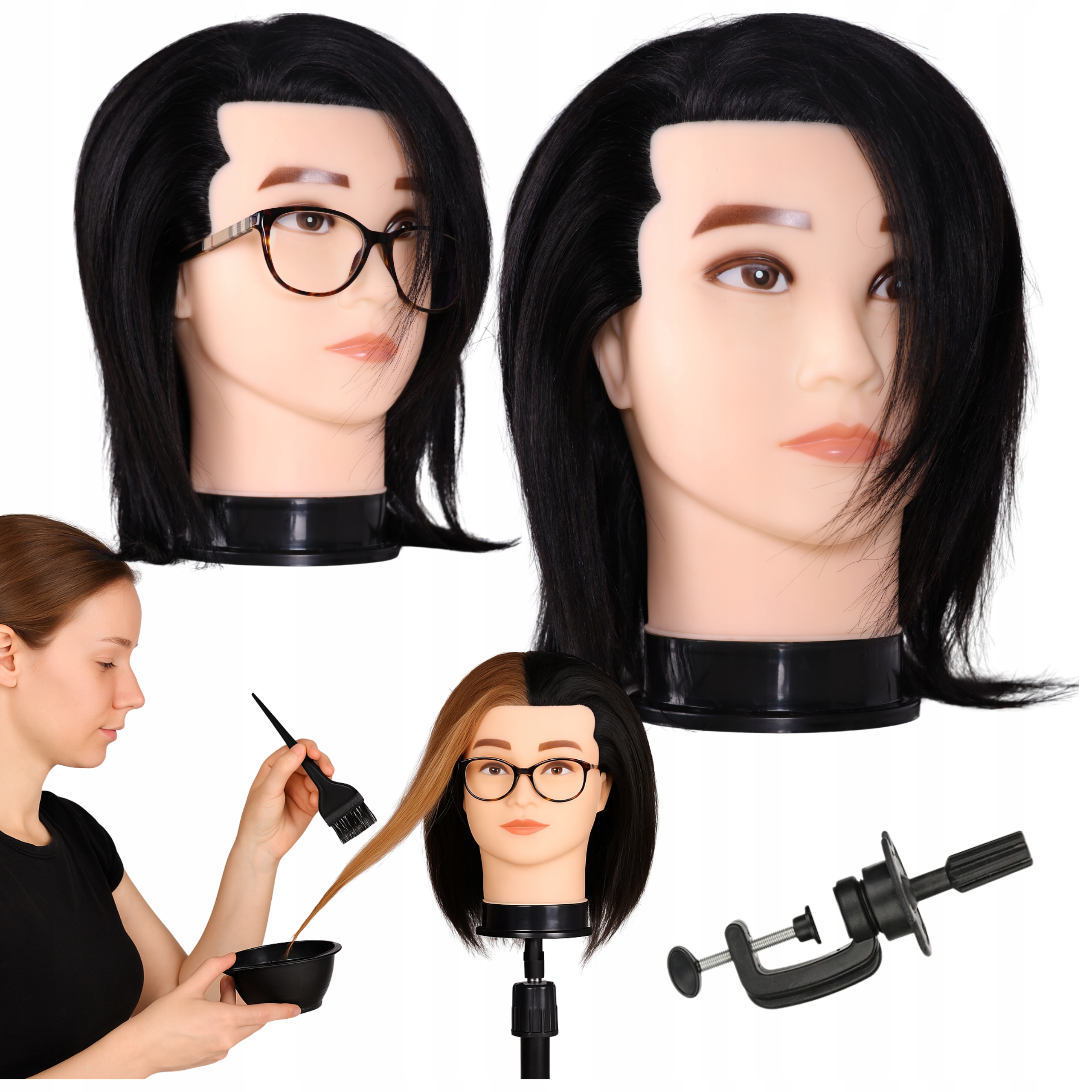 Kadeřnická hlava pro muže – tréninková hlava pro cvičení učení kadeřnictví a stříhání