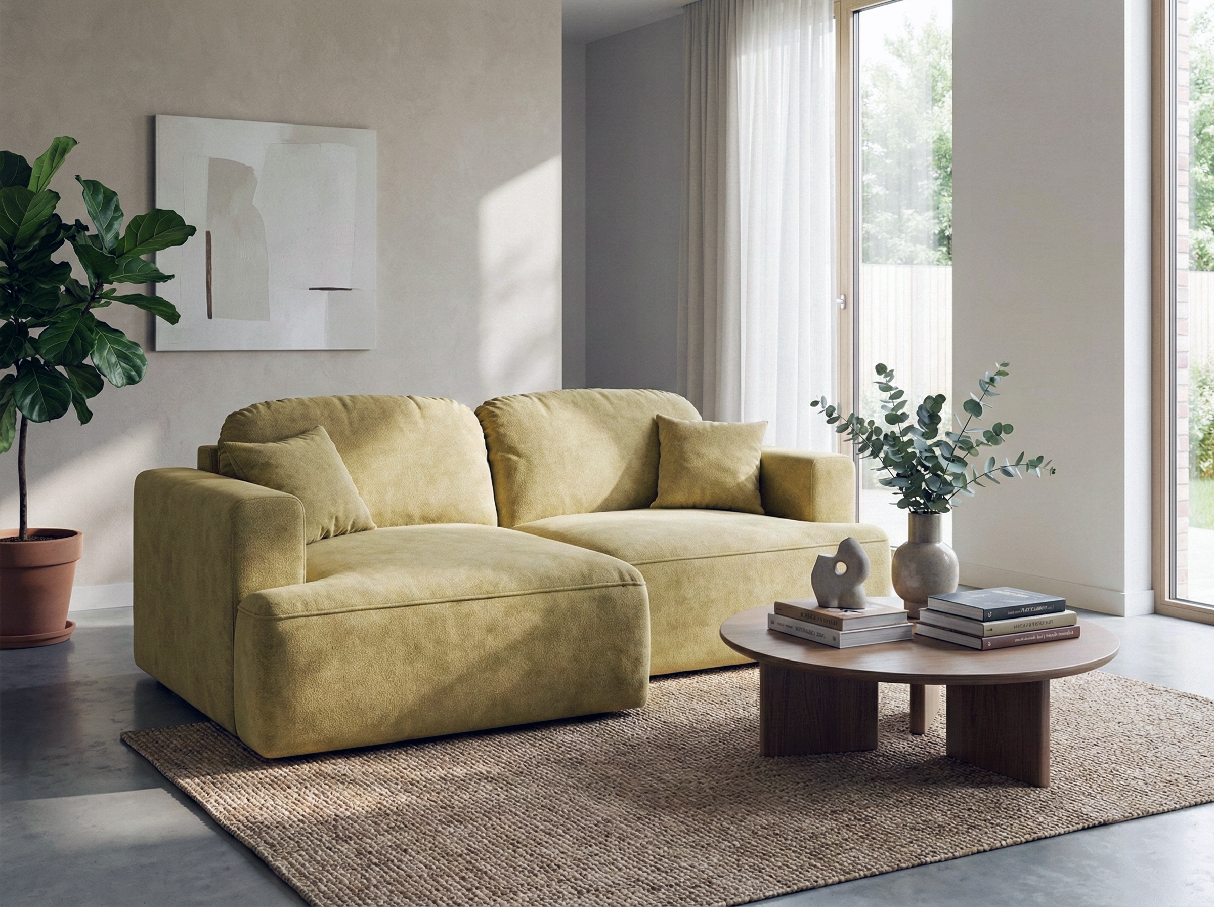 Rohová Sedací Souprava s funkcí spaní a úložným prostorem na povlečení, světle zelený velur