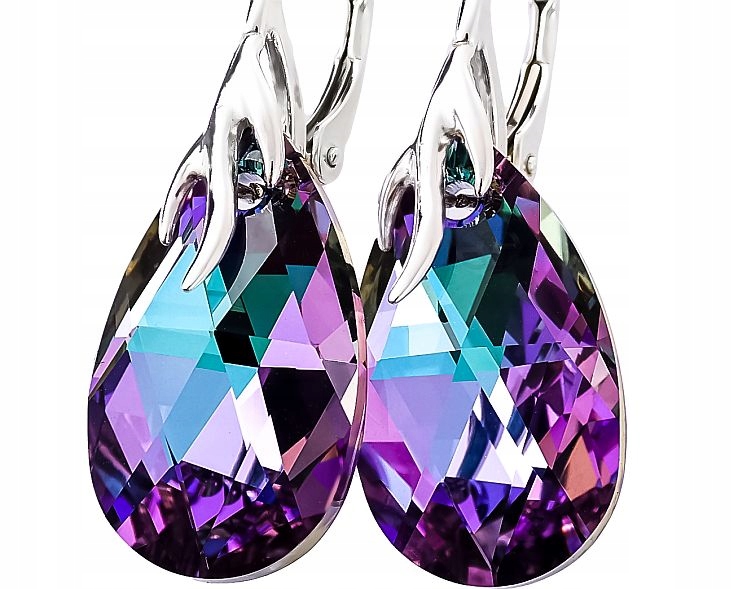 Ozdobné Krystaly Náušnice Vitrail Stříbro Arande