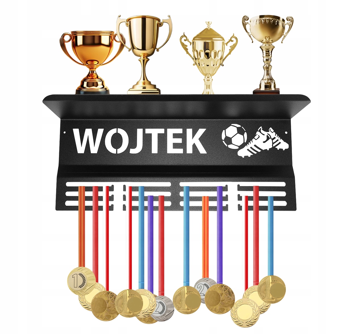 Věšák držák na medaile háček Jméno police na poháry medaile 50 Míč