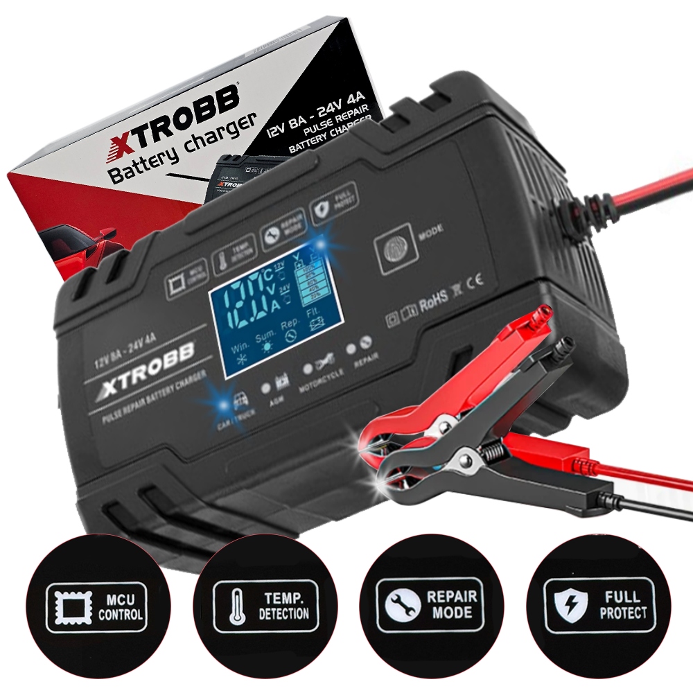 Ładowarka Prostownik mikroprocesorowy automatyczny 12V 24V 8A Naprawa