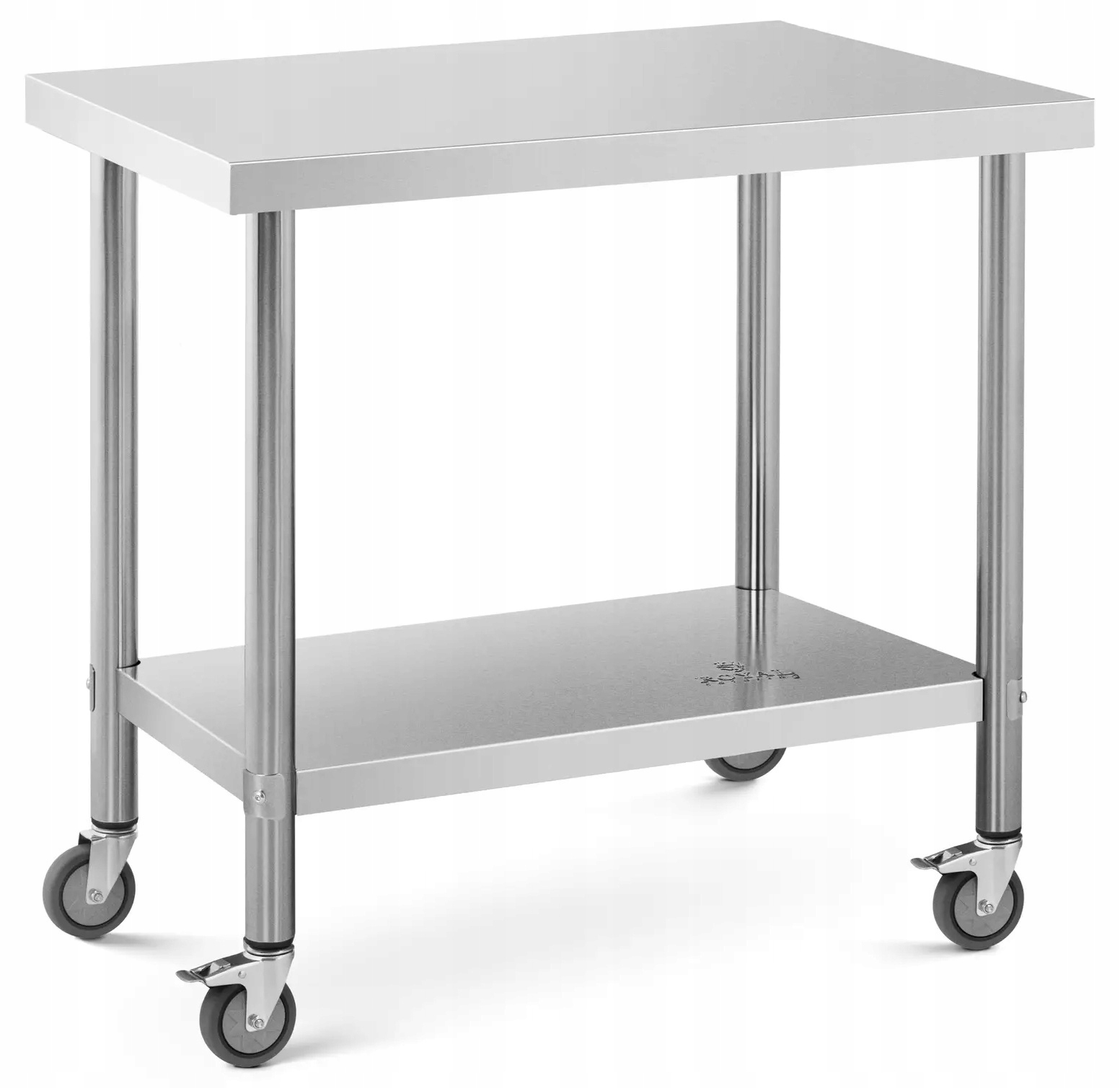 Stůl z nerezové oceli na kolečkách o rozměrech 60 x 90 cm Royal Catering RCAT-90/60-W
