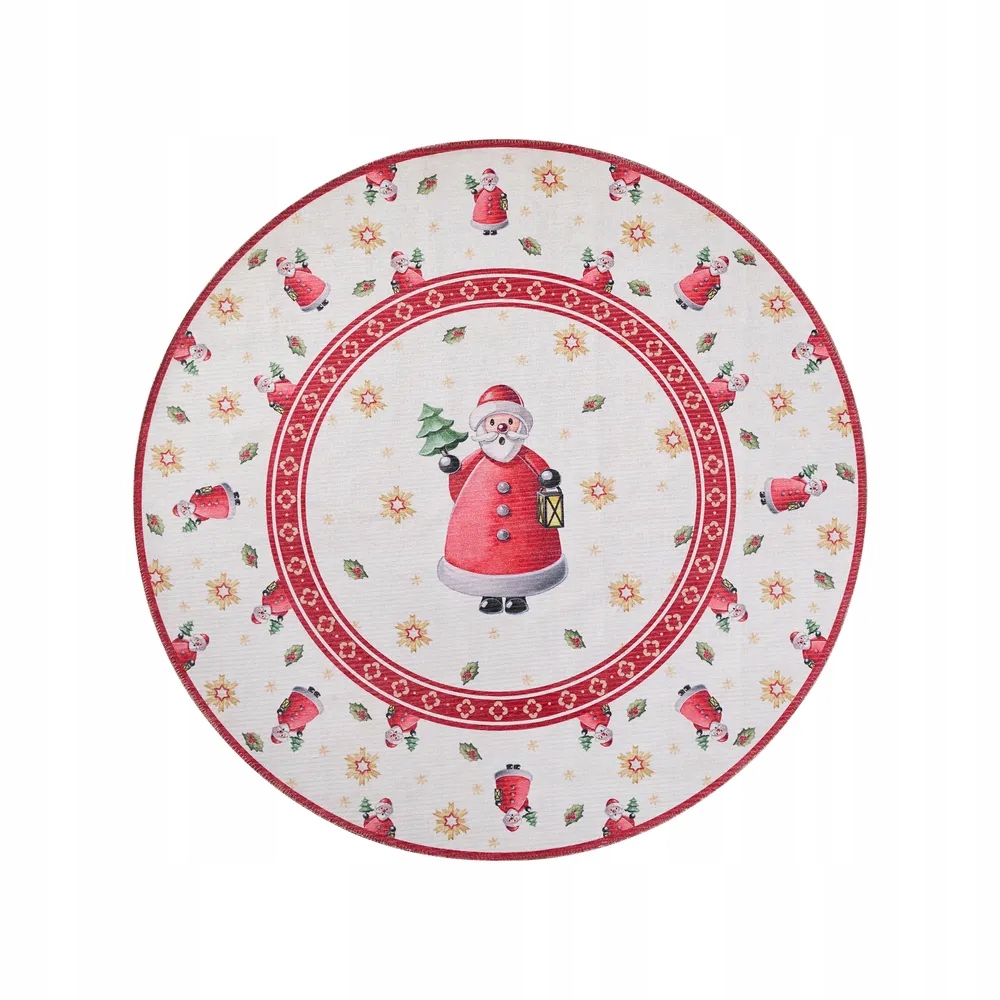 Koberec kulatý 160 cm pod vánoční stromeček, protiskluzový, plochý, tkaný