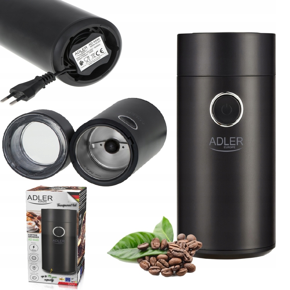Elektrický mlýnek na mletí kávy s ořechy a kořením 150 W Adler AD4446 Bs