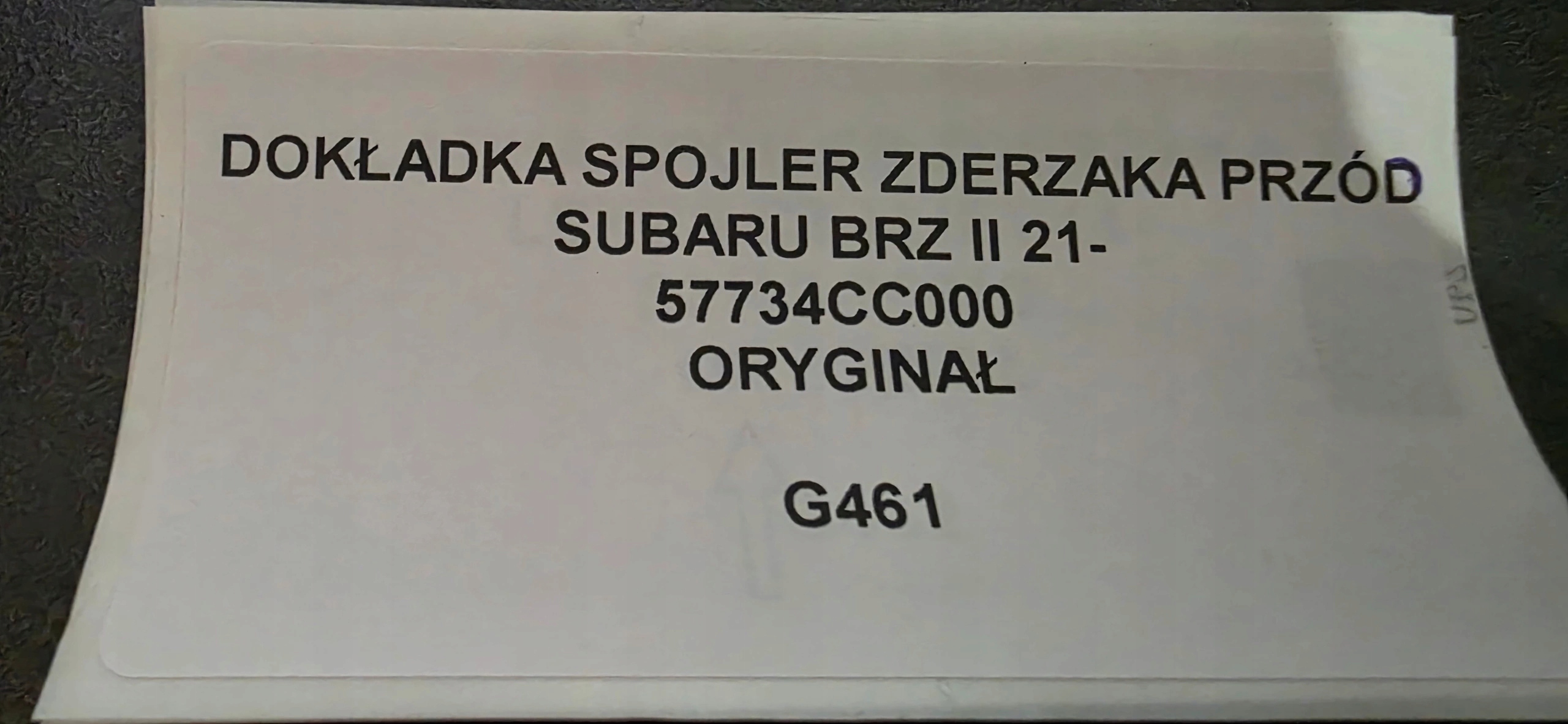 accessories SPOILER front SUBARU BRZ II 21- original 57734CC000