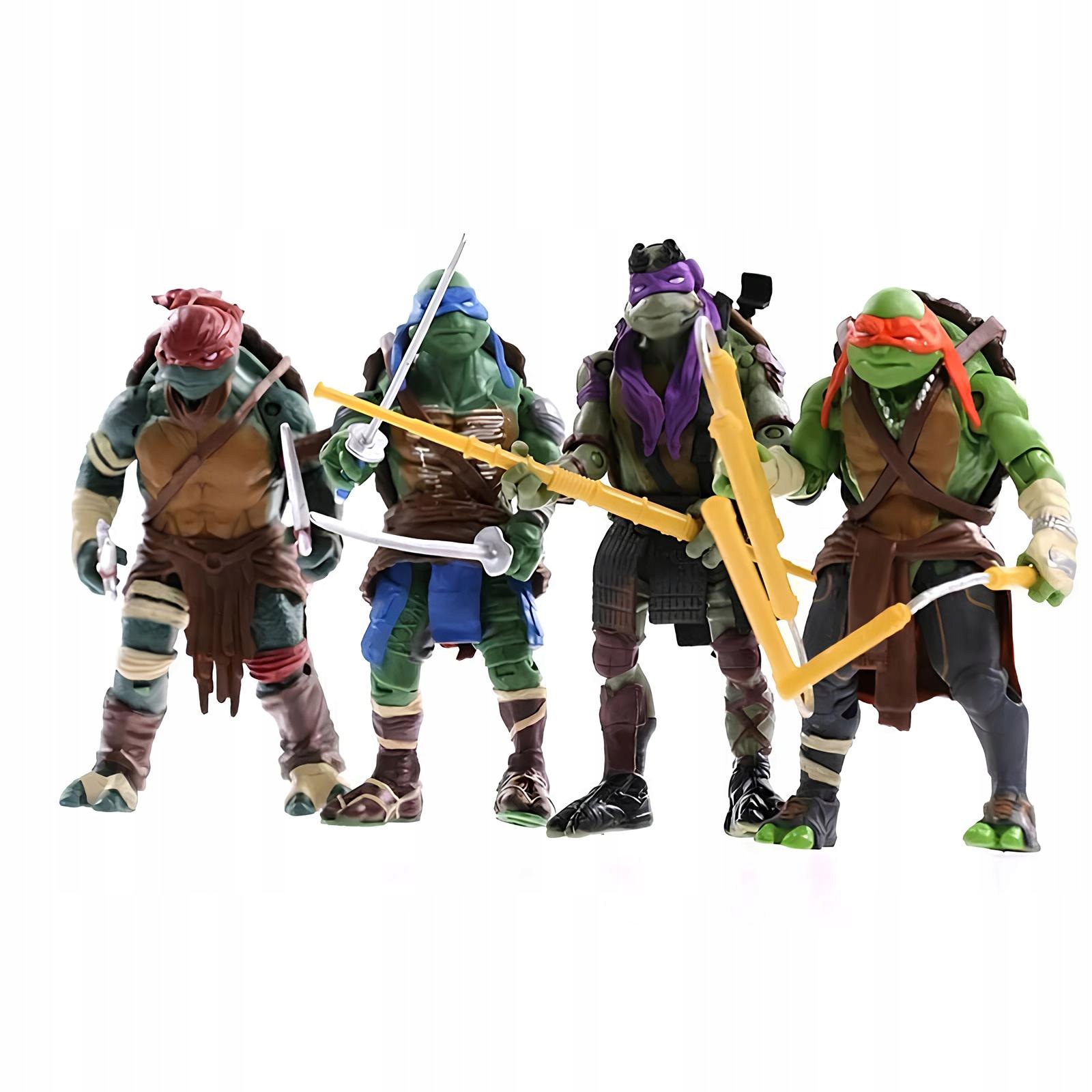 Figurki Żółwi Ninja ruchome 15 cm zestaw 4 sztuk do zabawy i kolekcji