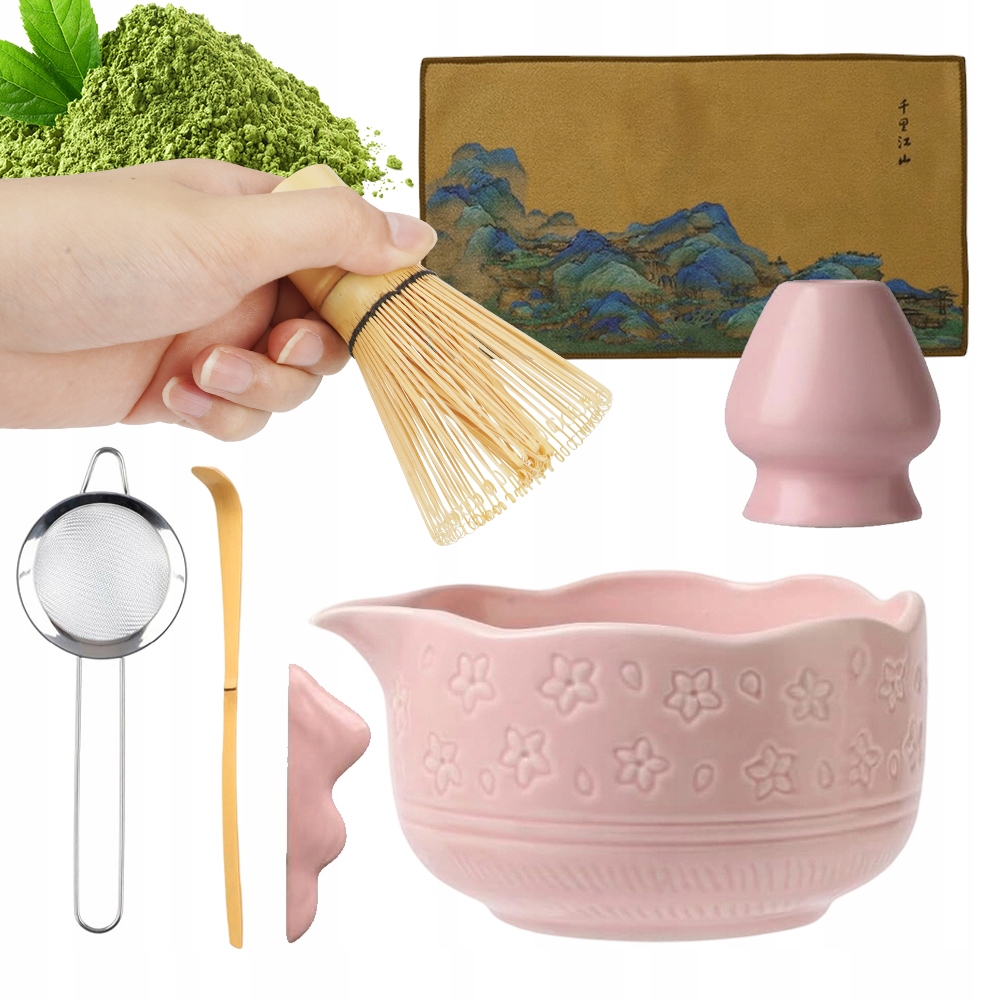 Levně Sada Na Matchu 7 V 1 S Keramickou Lžící, Šlehací Metlou A Miskou