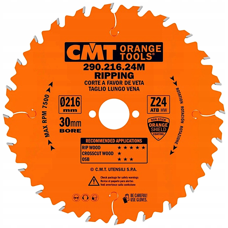 

Cmt Piła tarczowa do cięcia drewna 216x30mm 24z