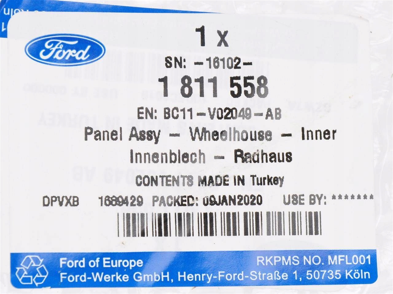 WZMOCNIENIE LEWE KOŁA PRZÓD TRANSIT 2000- 2006- Producent części Ford OE