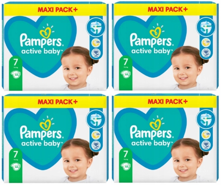 PIELUSZKI 176 SZT PAMPERS ACTIVE BABY 7 NOWOŚĆ XXL