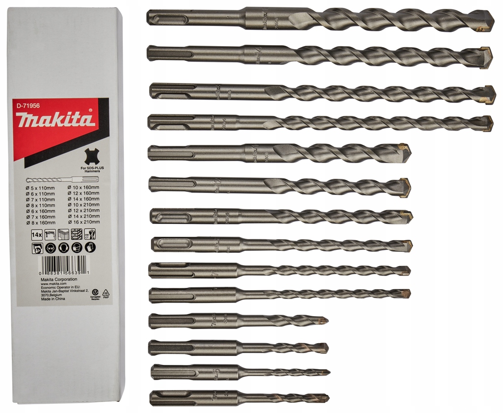 

Zestaw wierteł do betonu sds+ Makita d-71956 14szt
