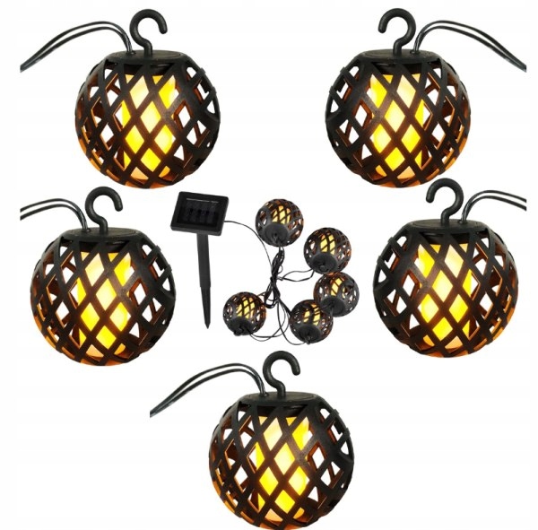 Zahradní solné lampy, ohnivé koule, průměr 7 cm