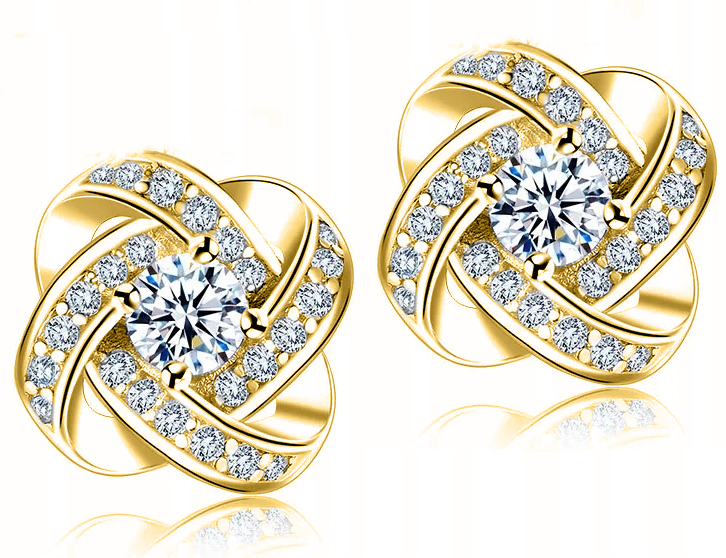 Srebrne kolczyki wkrętki sztyfty kolczyki pozłacane srebro próba 925