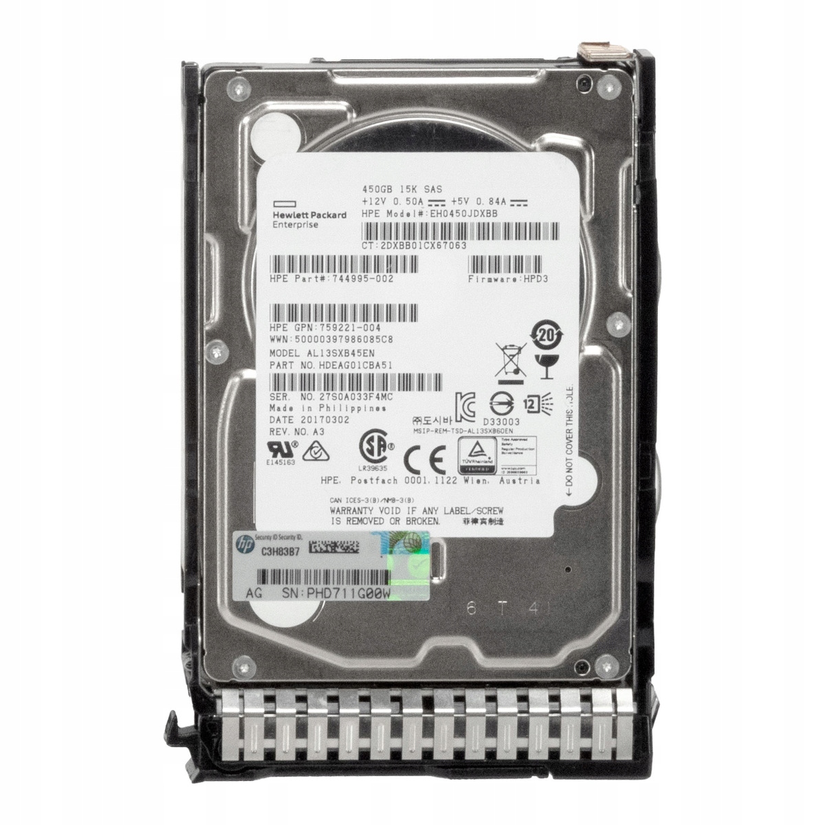 Hp 759547-001 744995-002 450GB 15K 128MB SAS-3 2.5'' EH0450JDXBB