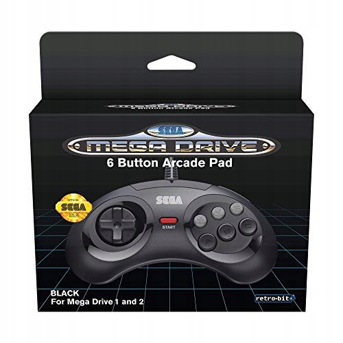 SEGA Mega Drive Official Pad Kontroler Clear Black