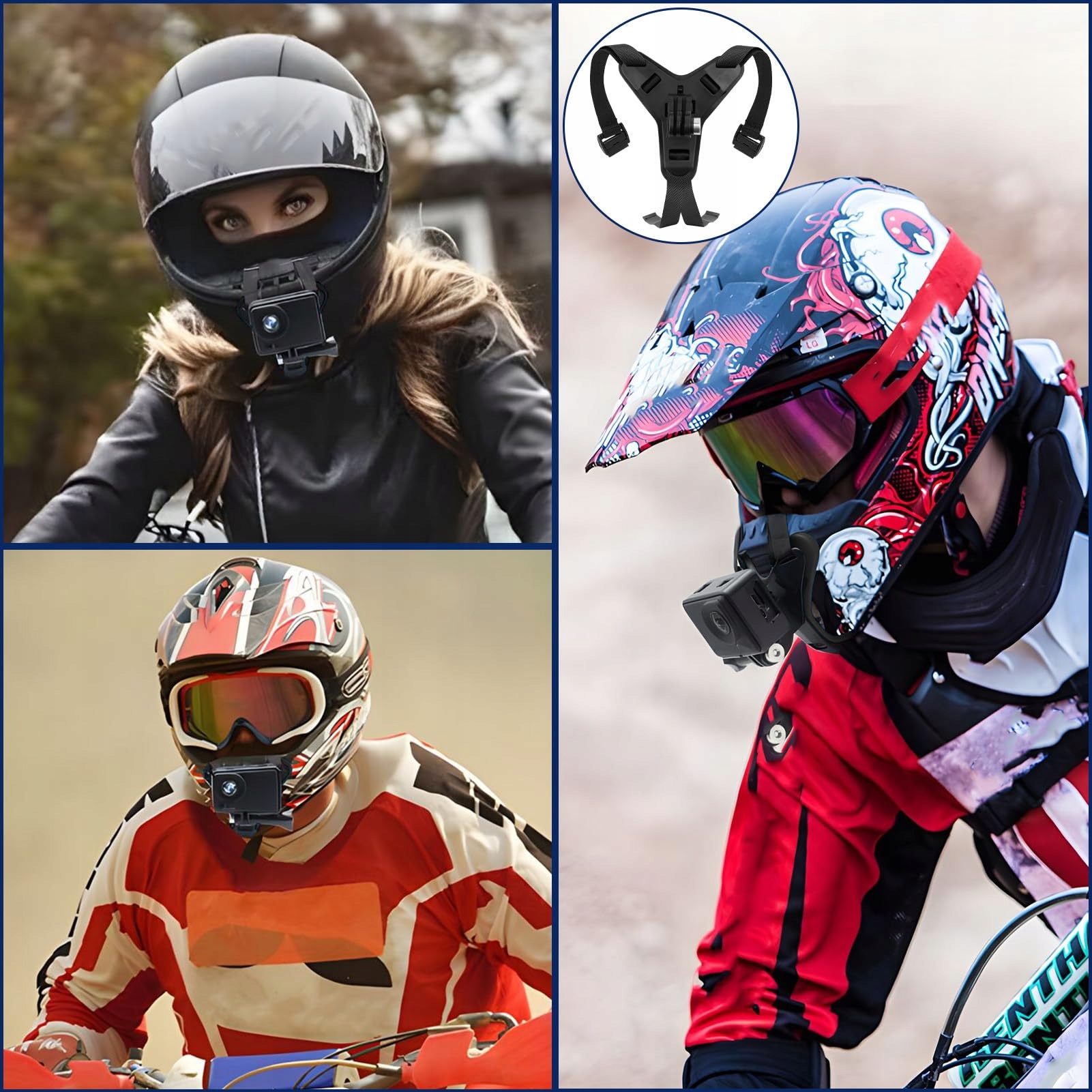 Uchwyt Kasku Motocyklowego Do Kamer Sportowych Antypoślizgowy KWINFEI — miniatura 5