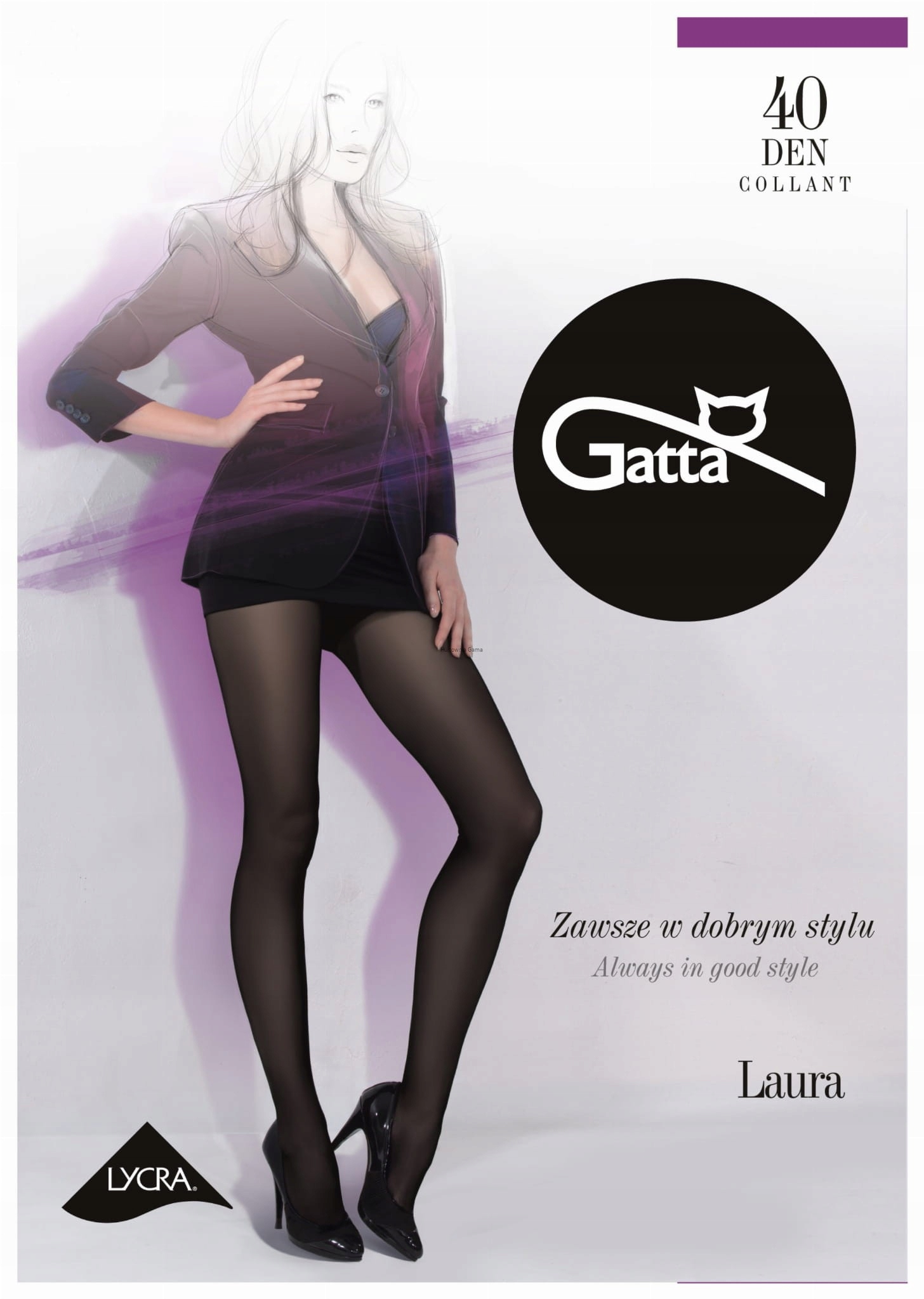 

Rajstopy Laura lycra 40 Den Gatta: grafit, 3/M