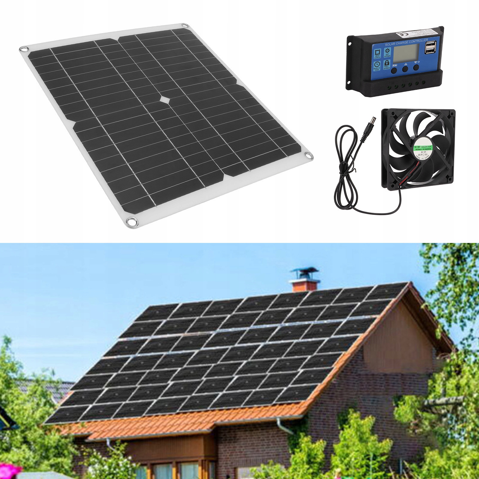 WENTYLATOR PANEL SOLARNY SŁONECZNY 25W Model inna