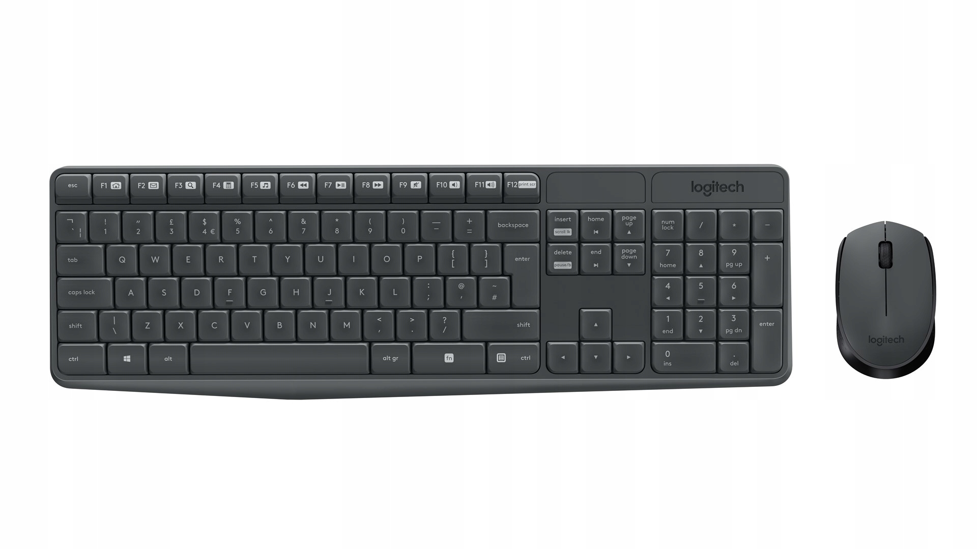 MK235 Wireless Keyboard Mouse Combo Grey Qwertz 100 Key 2.4 GHz
