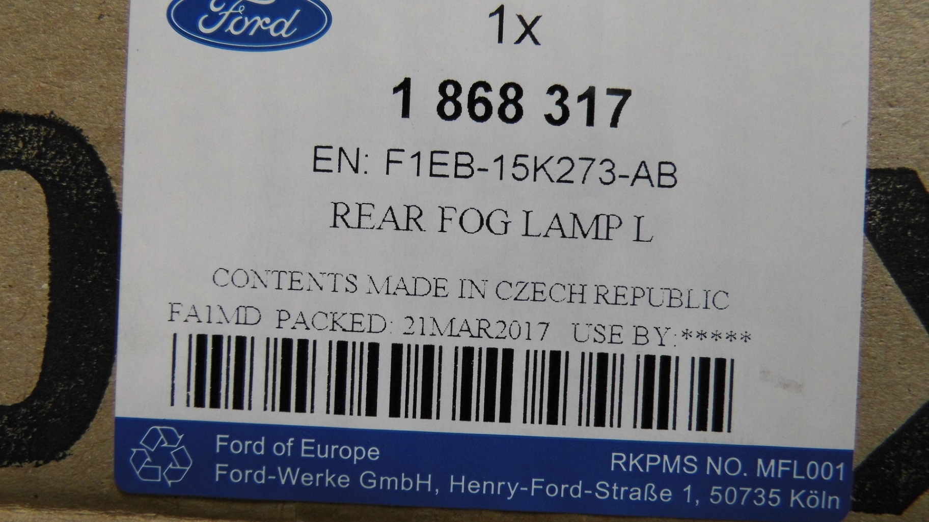 LAMPA PRZECIWMGIELNA LEWY TYL FOCUS LIFT Mk3 Parts manufacturer Ford original OE
