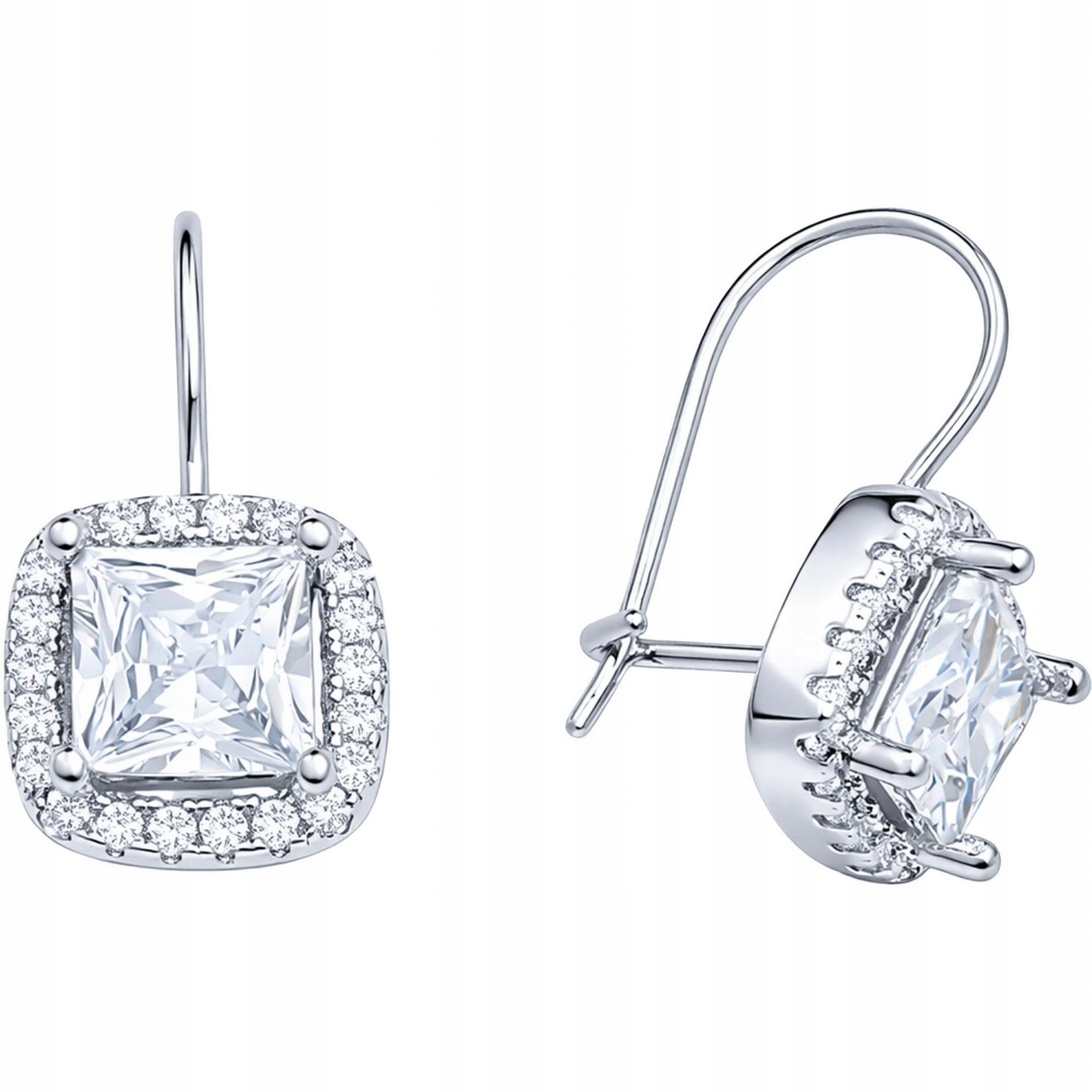 Dámské Náušnice Harf stříbro čtverec