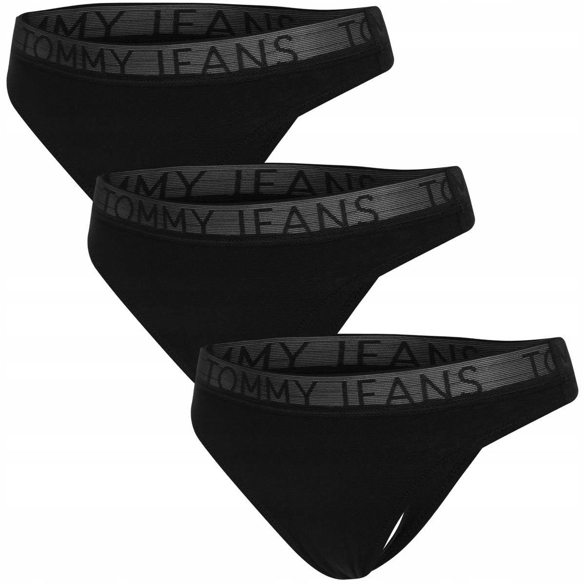 Tommy Hilfiger Tanga Dámské Kalhotky Thong (ext Sizes) 3P Černé vel. S