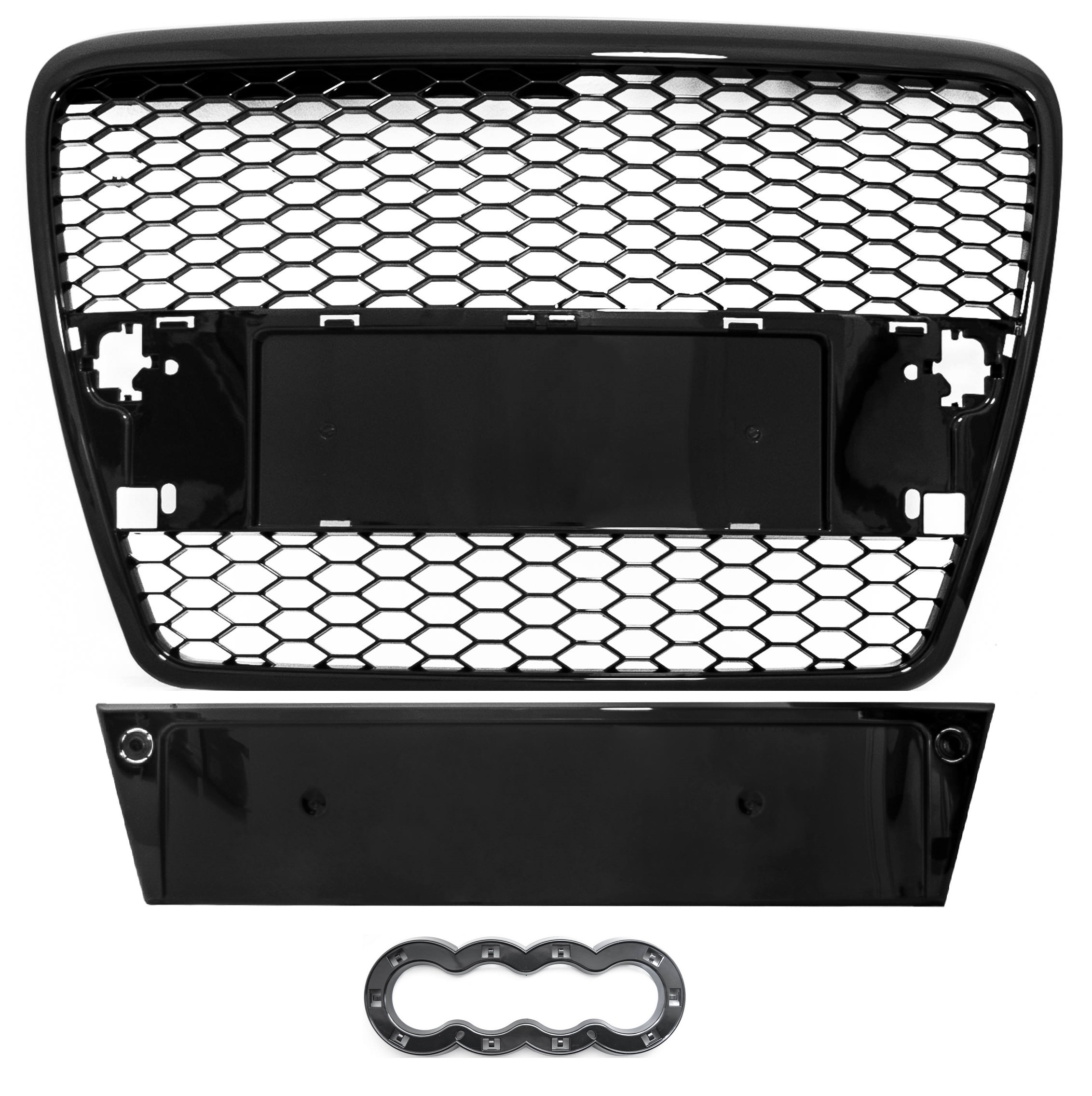 

grill atrapa audi A6 C6 rs look black polysk