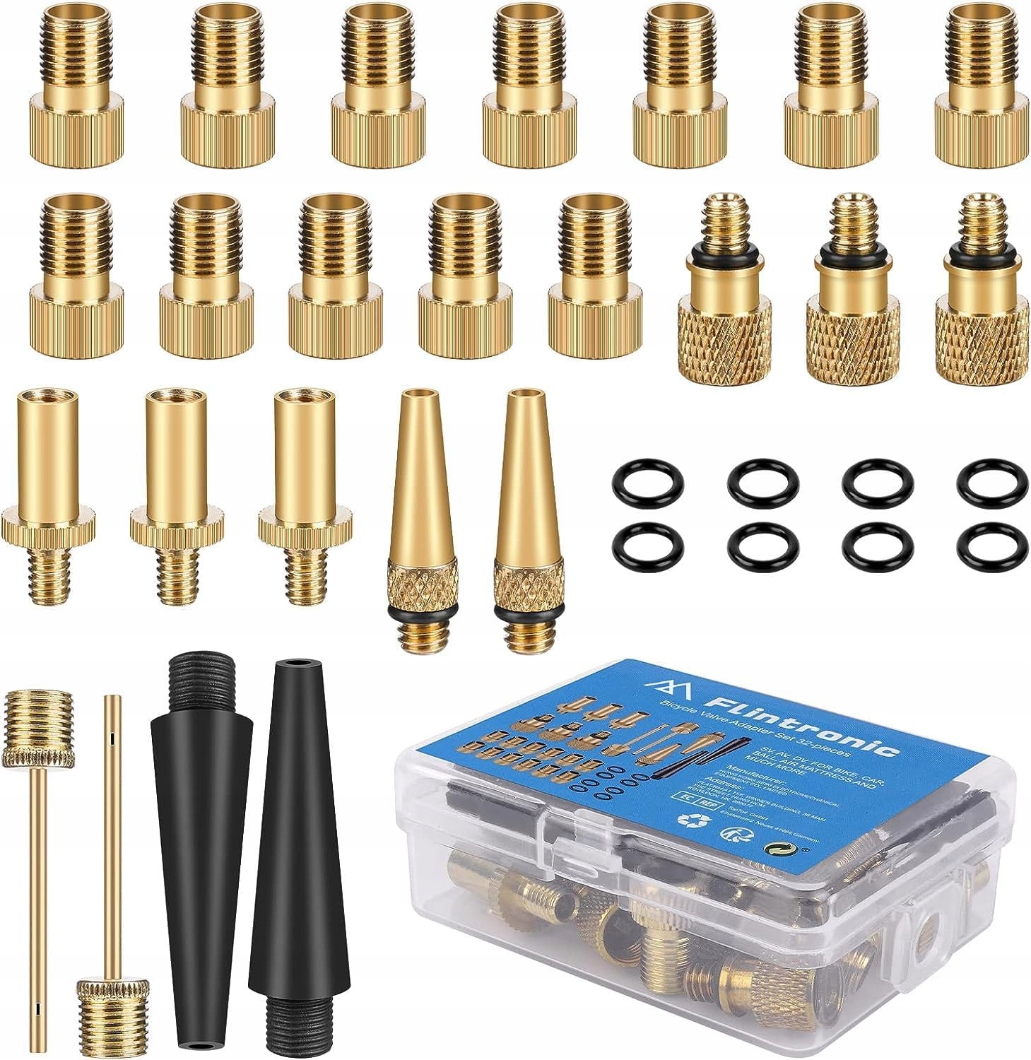 ZESTAW ADAPTERÓW DO ROWERA 32x ADAPTERY DO WENTYLA ROWEROWEGO DV/SV/AV