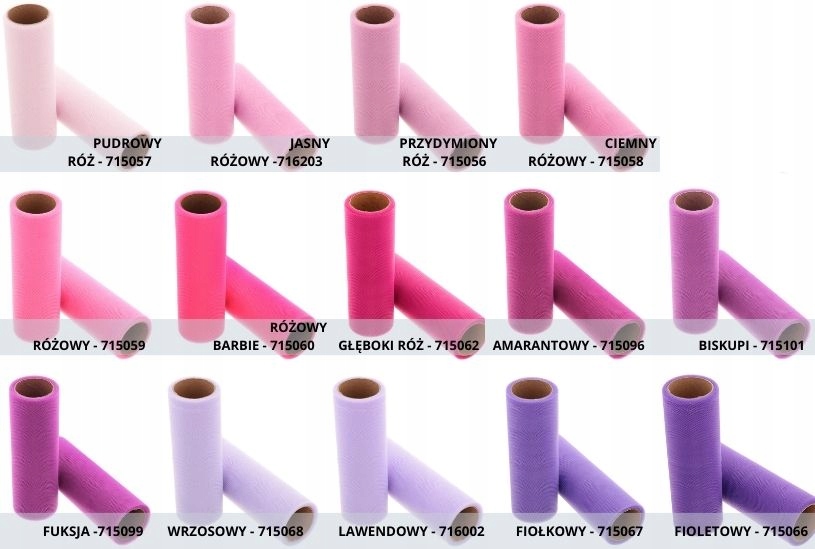 TIUL DEKORACYJNY NA ROLCE 15cm ZESTAW 10szt 90m do dekoracji ślub wesele Rodzaj materiału tiul