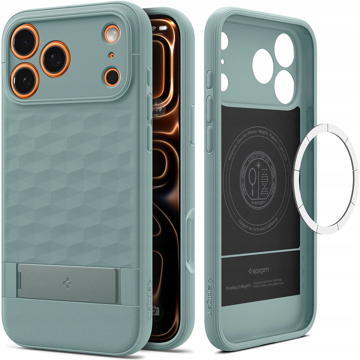 Pouzdro Spigen pro iPhone 17 Pro Max, stylová zadní kryt pro MagSafe, stojánek