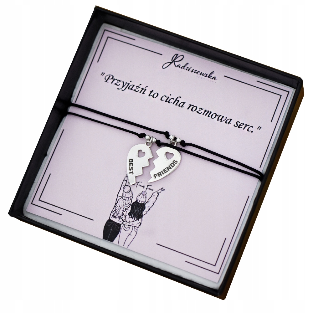 Náramky Přátelství Srdce S Gravírováním Citát Dárek Šňůrka Stříbro 925