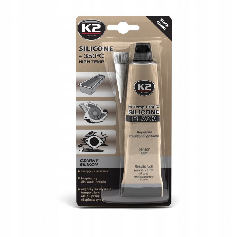 

K2 Silikon Do Uszczelek Wysokotemperaturowy Czarny