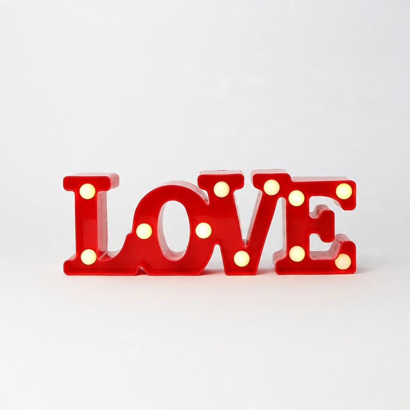 

Dekoracyjna Lampka Led czerwona-napis Love