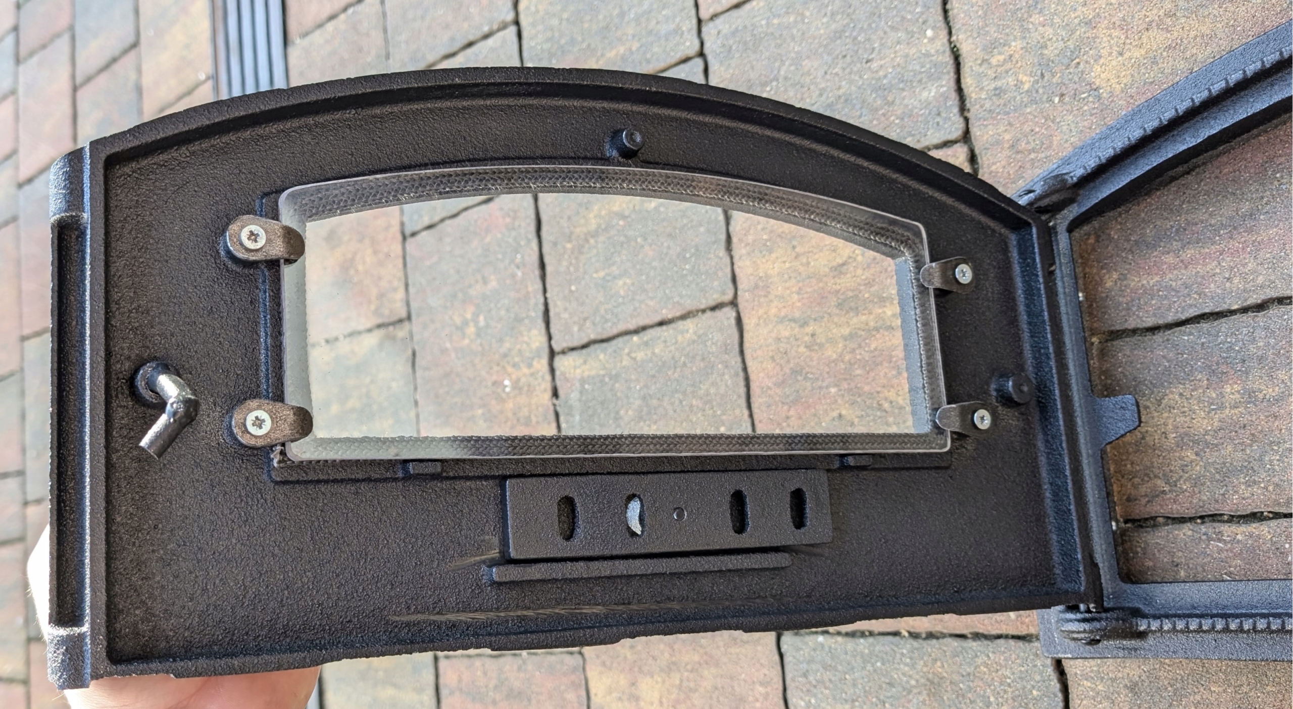 Drzwiczki żeliwne chlebowego piekarnika pieca pizza 48,6x27cm TYTAN DO SZYB Marka Grzar