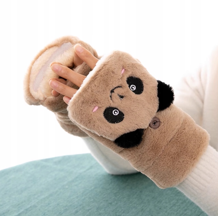 RĘKAWICZKI DZIECIĘCE ZIMOWE z Panda wzor