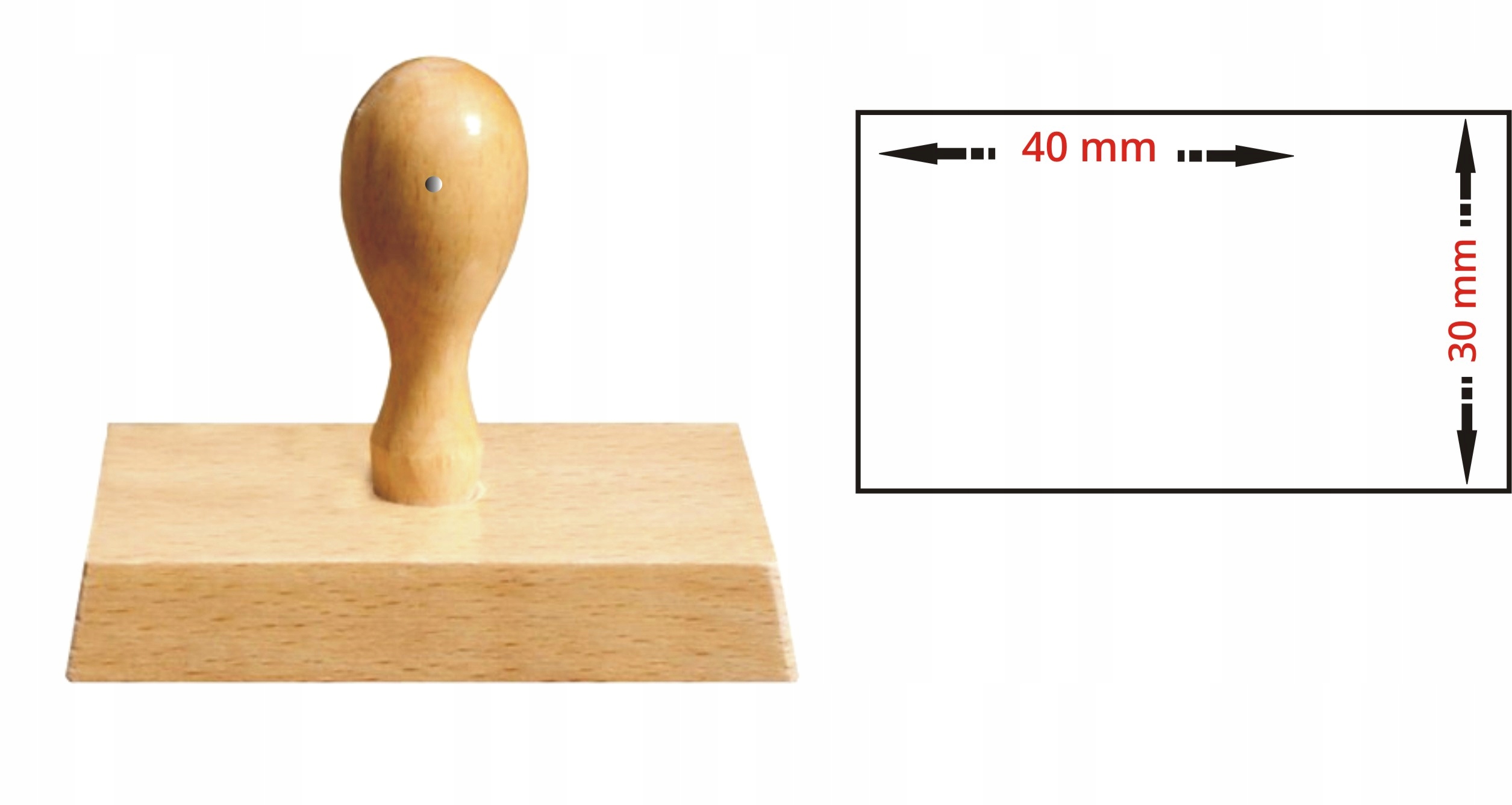 GRYF PIECZĄTKA RĘCZNA LOGO STEMPEL GRAFIKA 40x30 mm