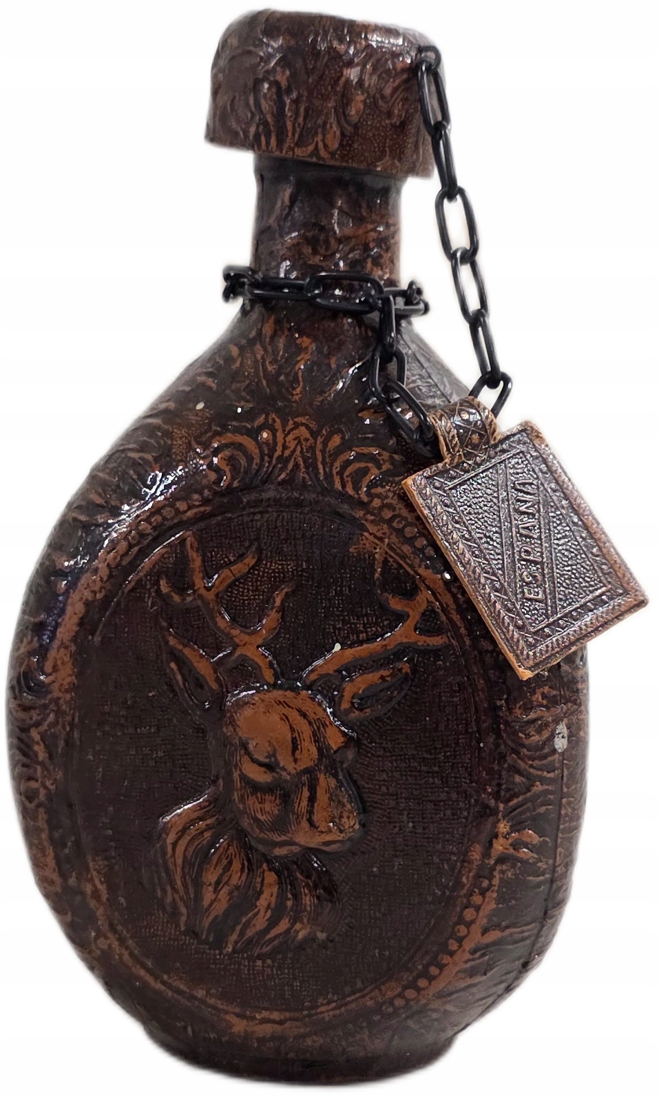 CERAMICZNA BUTELKA Z MOTYWEM POLOWANIA