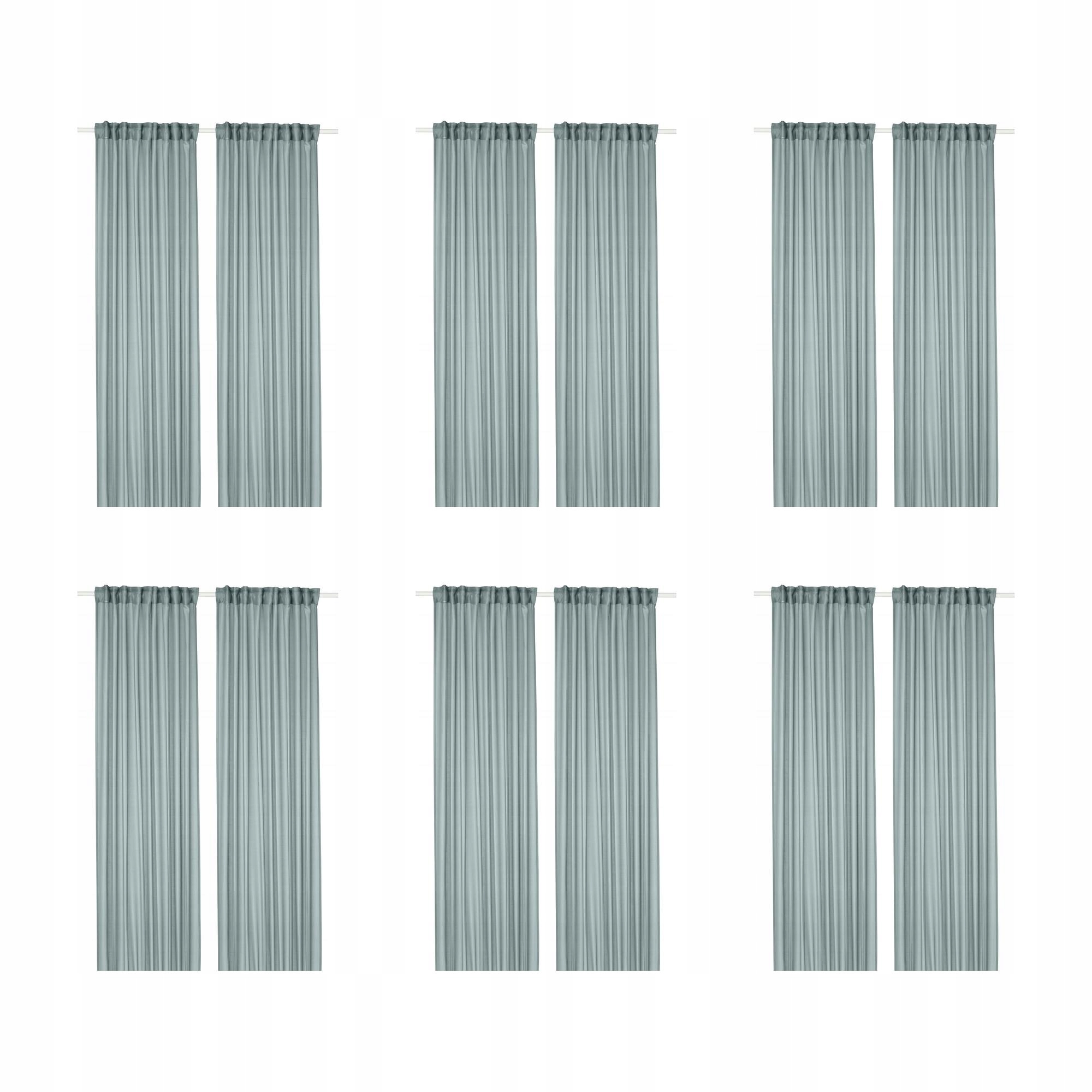 6 szt. Firanki turkusowe 145x300 cm 2 szt Stenfro