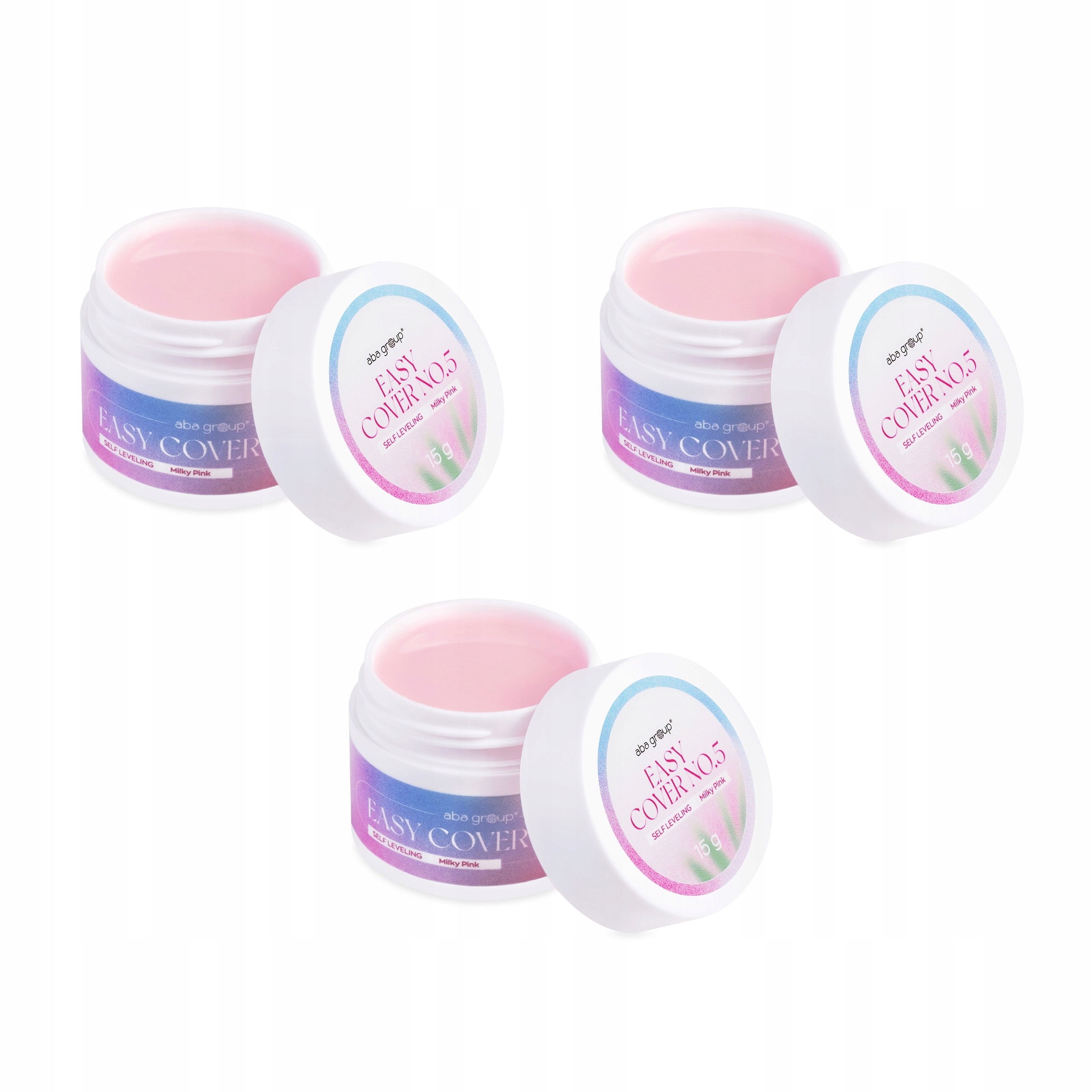 Stavební Gel stavební gel na nehty Č. 5 Milky Pink Aba Group 15 g 3 ks