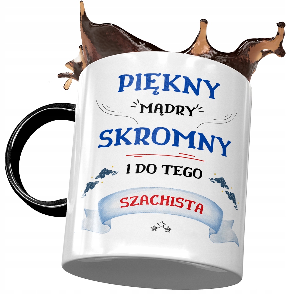 

Kubek Czarny Dla Szachisty Piękny Mądry Skromny