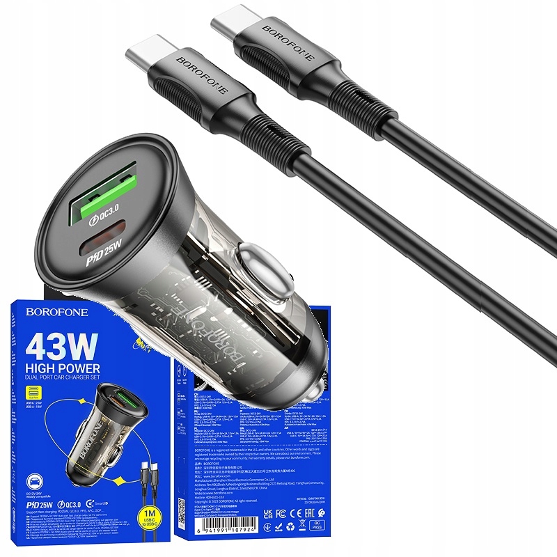Szybka ładowarka Typ Typu C 43W Samsung S20 S21 S22 S23 S24 Fe Plus Ultra