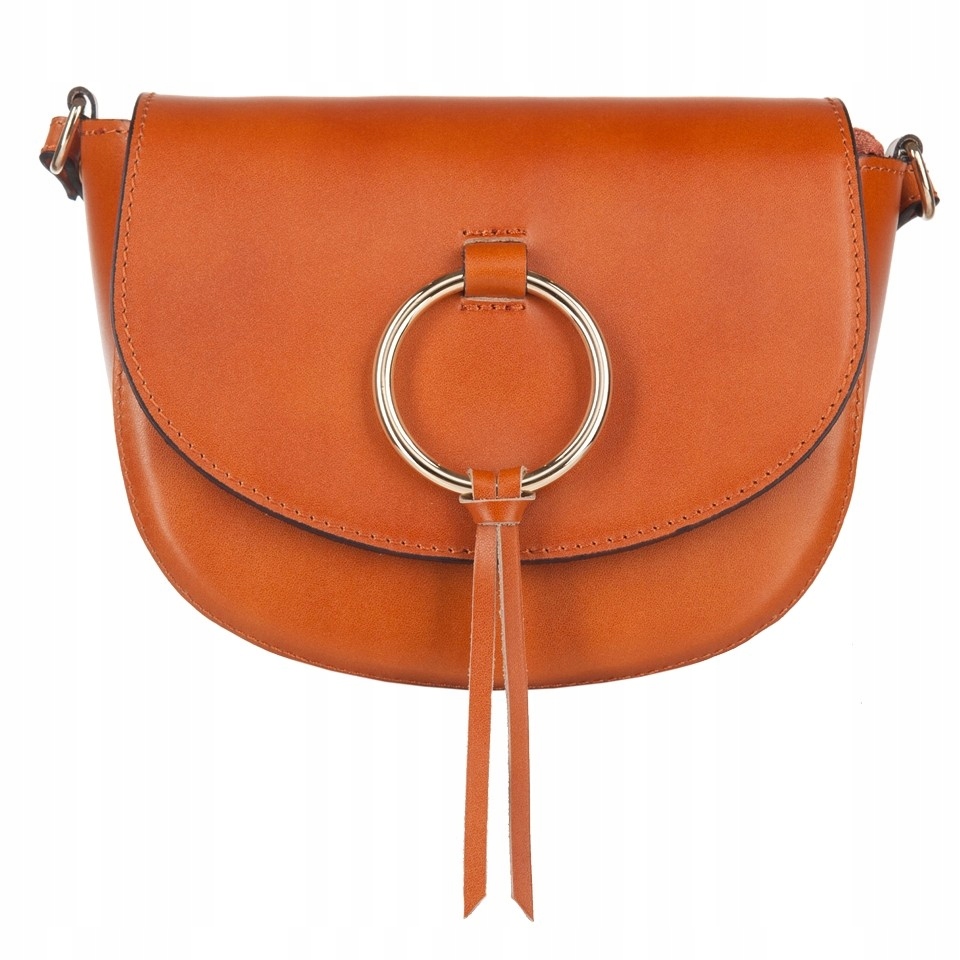 

Ruda Camel torebka Skórzana Włoska Listonoszka