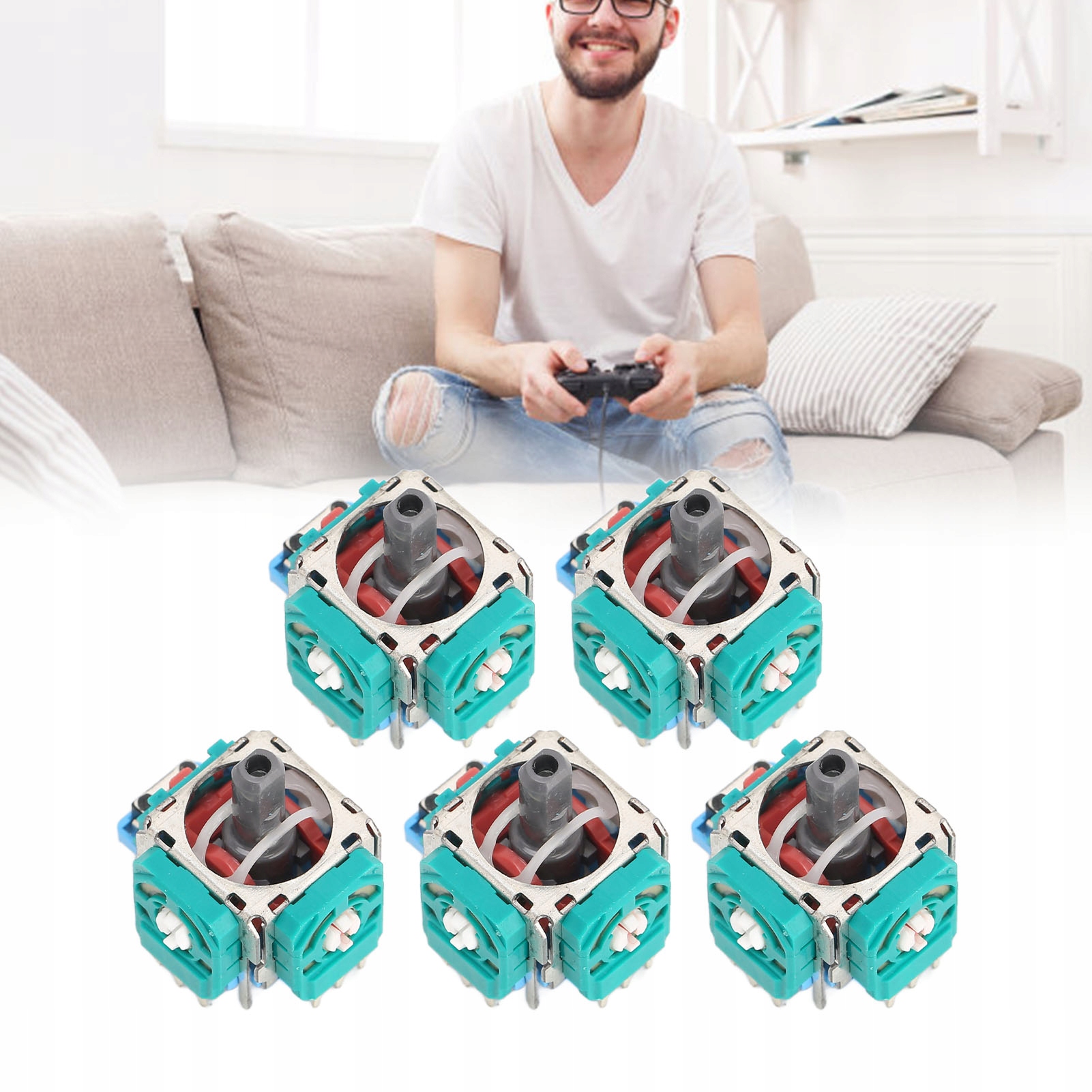 Zestaw 5 szt. Analogowych Joysticków 3D do Kontrolera PS5 - Moduł Czujnika Wymienny