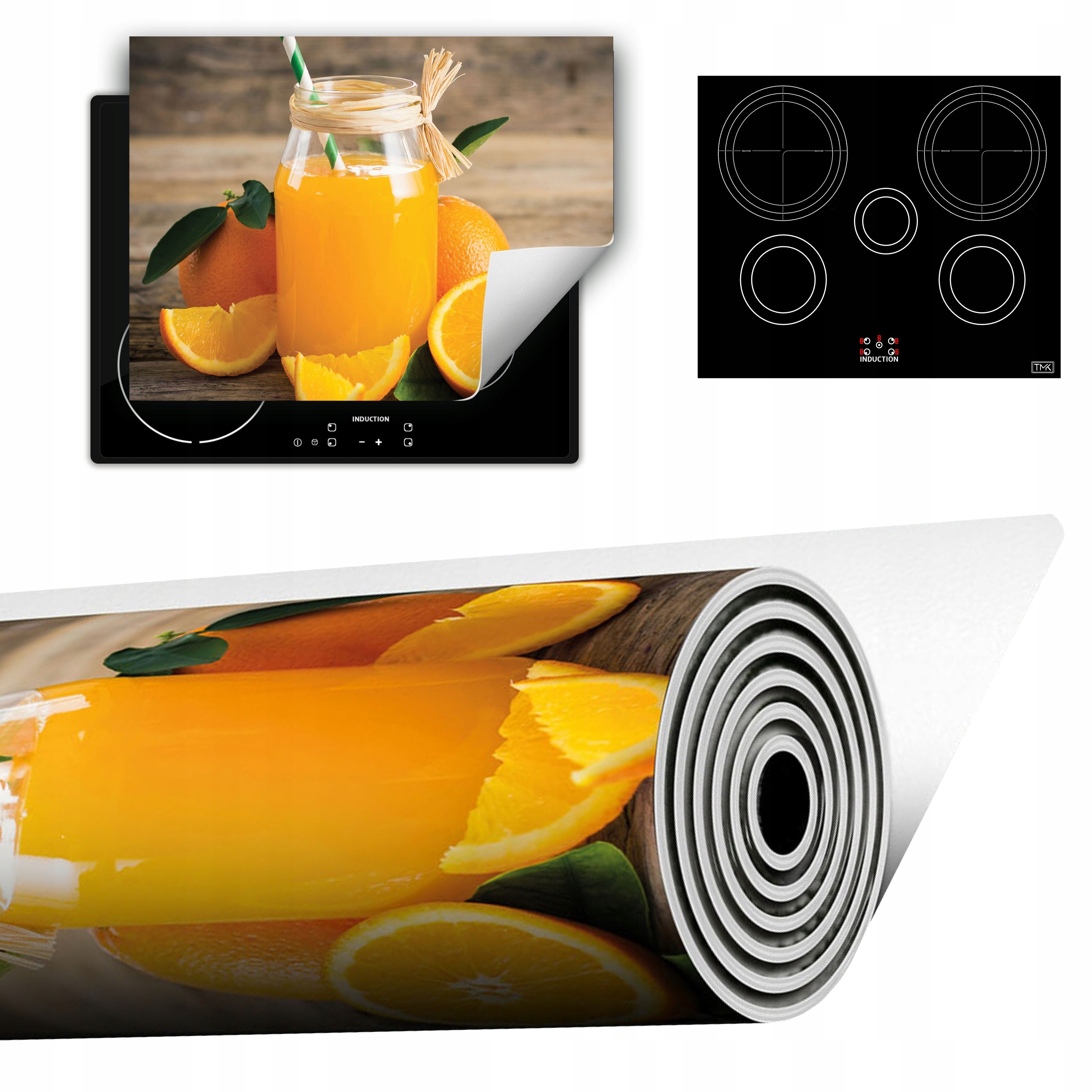 Vinylová Podložka Do Kuchyně Více Místa 70x52 oranžová-dřevo