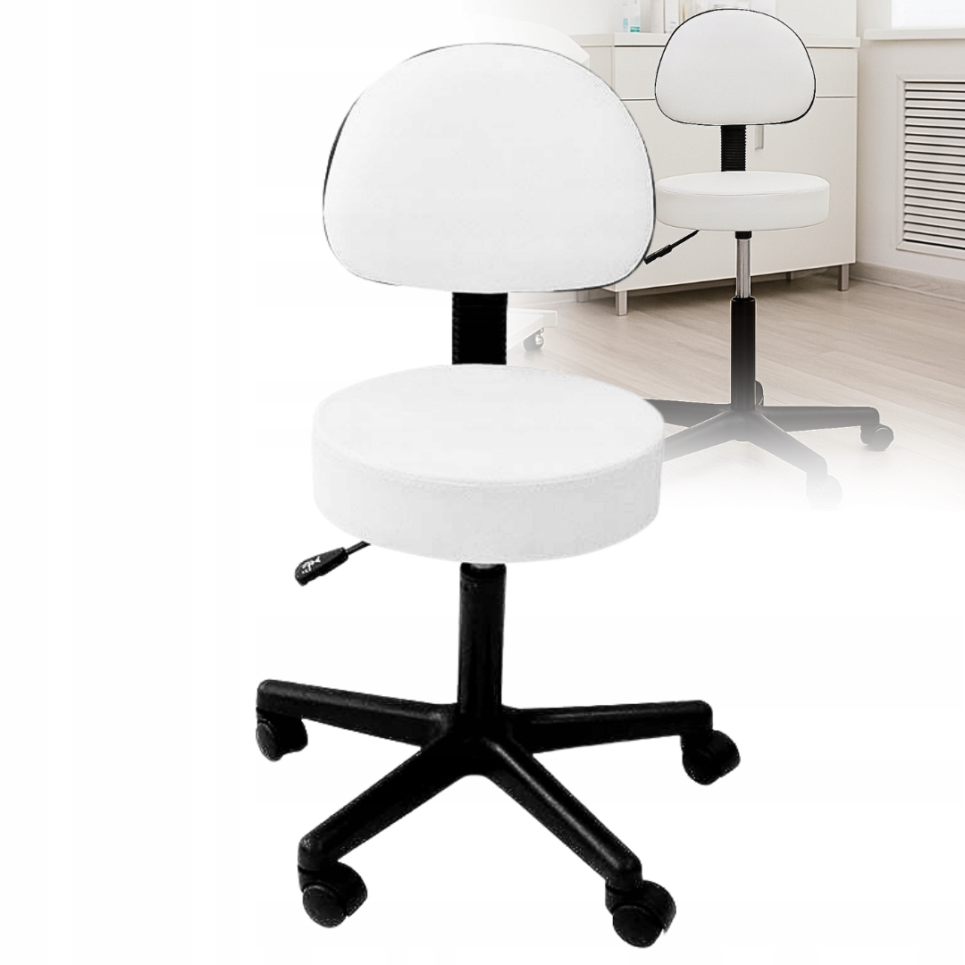 Taboret Kosmetyczny Hoker Stołek Krzesło Oparcie