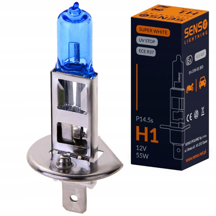 Żarówka Senso White H1 12V 55W E4 Blue Xenon