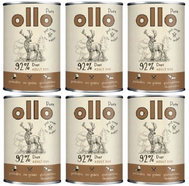 Mokra karma dla psa Ollo Pure Jeleń 6x 400g