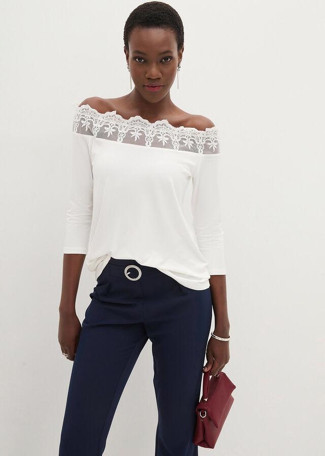 BLUZKA KORONKA ODKRYTE RAMIONA__48/50