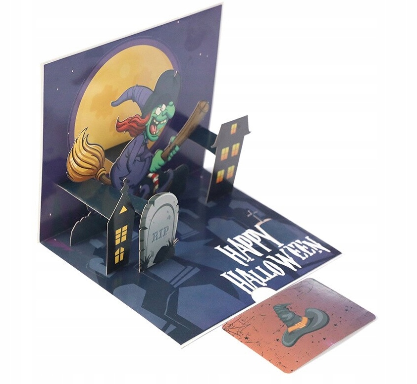 KARTA OKOLICZNOŚCIOWA HALLOWEEN ZAPROSZENIE 3D Szerokość produktu 15.5 cm