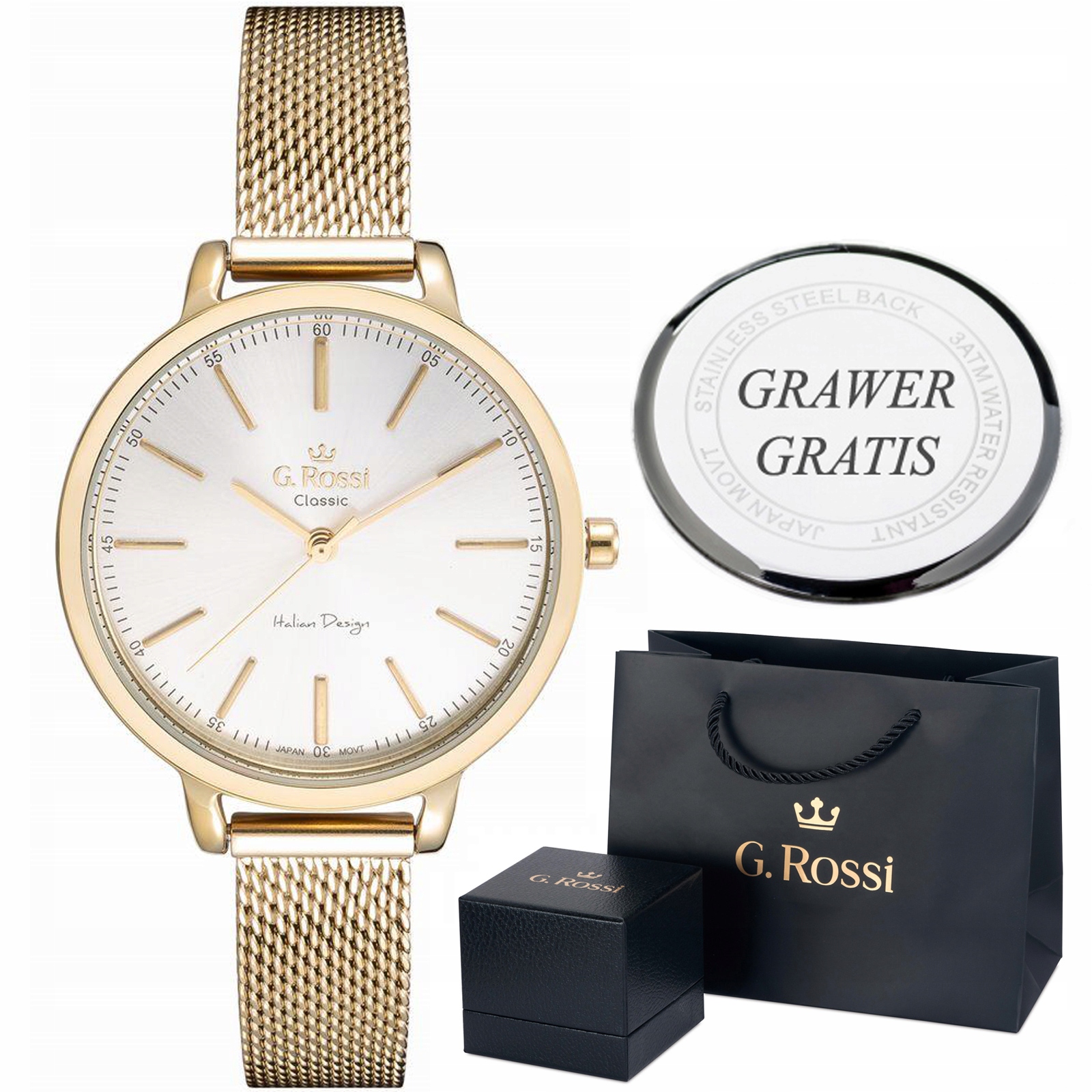 

Damski Zegarek G.rossi C11760B-3D1 +grawer